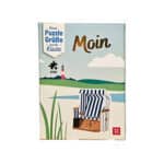 Kleine Puzzle Grüße von der Küste, Strandkorb mit Meerblick, maritime Dekoration, Kinderpuzzle, Fokk.