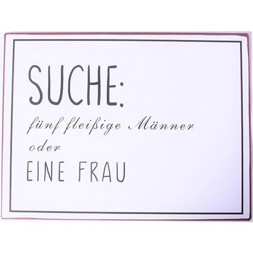 Fünf fleißige Männer oder eine Frau, Motiv für Teamarbeit und Zusammenarbeit.
