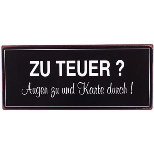 Augen zu und Karte durch! - Lustiges Schild mit Spruch, ideal für Spieleabende und Partys.