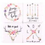 Home decor mit inspirierenden Sprüchen und Motiven, ideal für wohnliche Akzente.