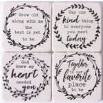 Grow old along with me, best is yet to be – inspirational black and white quote tiles.