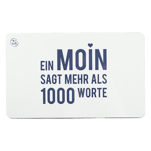 Ein Moin sagt mehr als 1000 Worte, liebevoll gestaltete Karte mit norddeutschem Gruß.