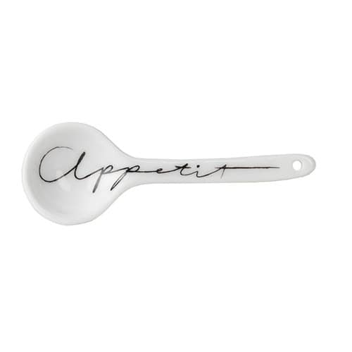 Appetit Löffel mit handgeschriebenem Schriftzug, stilvoll und modern.