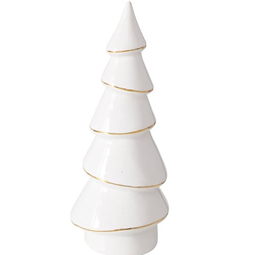 Eleganter weißer Kerzendocht in Form eines Weihnachtsbaums, ideal für festliche Dekorationen.