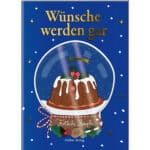 Sterne im Schneekugel mit Weihnachtskuchen und Wunschtext, festliche Dekoration, Weihnachtsstimmung,.
