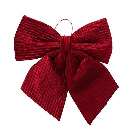 Elegante rote Schleife aus Samtstoff für festliche Anlässe und Dekorationen.