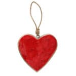 Herzanhänger mit rotem Glitzer, ideal für Geschenke und Dekorationen.