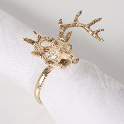 Goldenes Ring mit Hirschgeweih-Design, eleganter Schmuck für Damen und Herren.