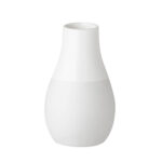 Weiße Keramikvase, modernes Design, elegante Dekoration für Zuhause oder Büro.
