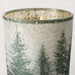 Hochwertiger Weihnachtskerzenglas mit Tannenbaum-Design und Goldakzenten, festliche Dekoration für W.