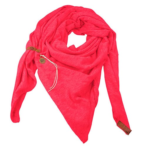 Weicher roter Schal aus Wolle, modisch und warm, ideal für kalte Tage.