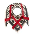 Halsband aus Stoff mit Hahnentritt-Muster und roter Schleife, modisches Accessoire für Hunde.