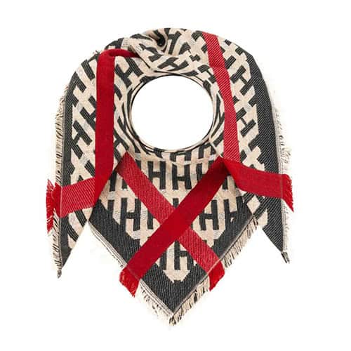 Halsband aus Stoff mit Hahnentritt-Muster und roter Schleife, modisches Accessoire für Hunde.