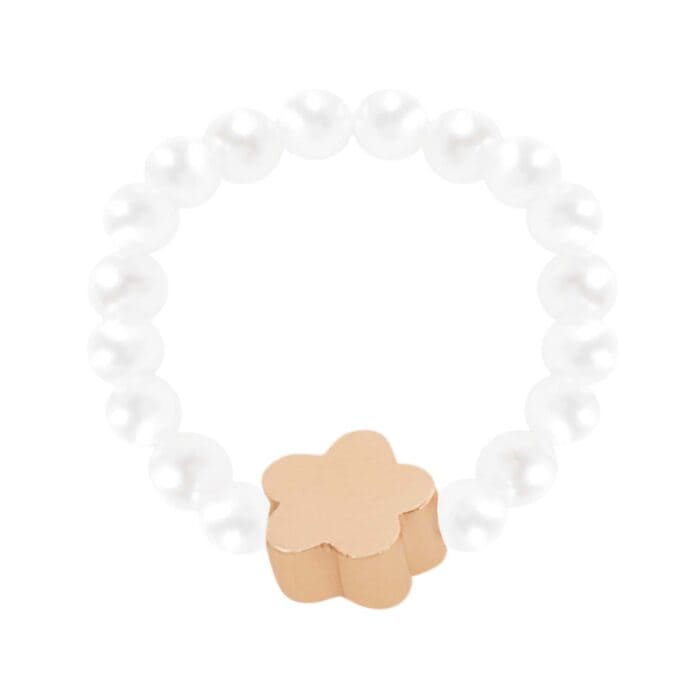 Perlenarmband mit Blumenanhänger, elegantes Schmuckstück für Damen.