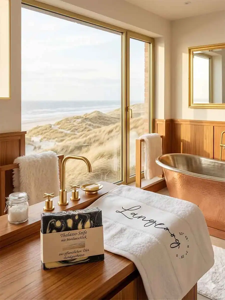 Entspannendes Spa mit Blick auf die Dünen bei Langeoog.
