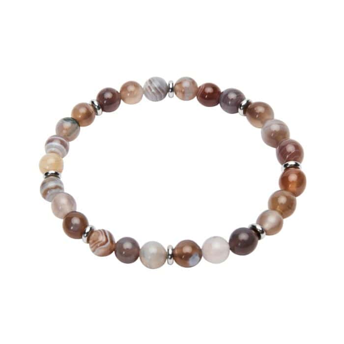 Elegantes Perlenarmband aus natürlichen Steinen, handgefertigt.