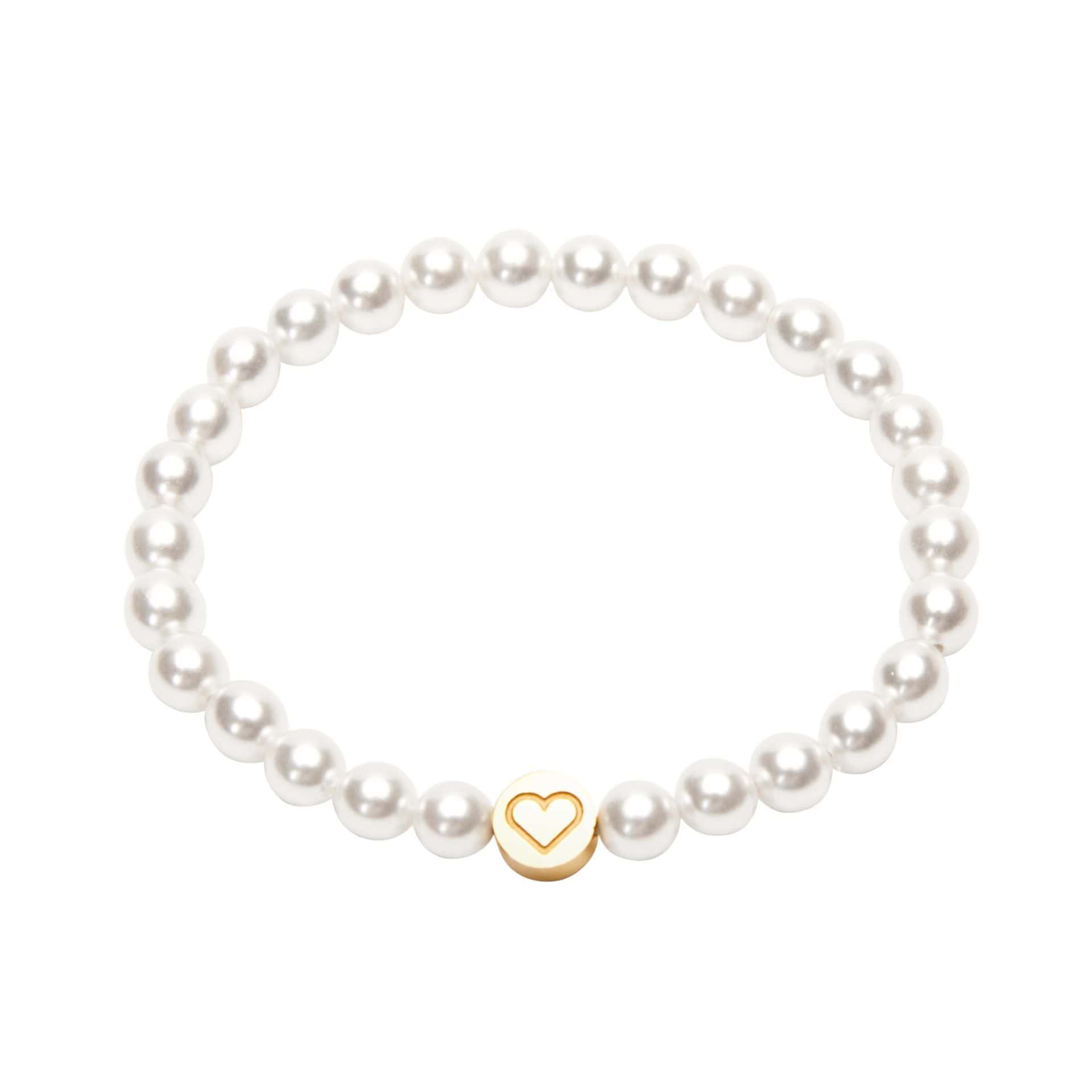Perlenarmband mit Herz-Charme, Damen Schmuck, elegante Accessoire, Fokko 1883 Perlenarmband mit Herz-Charme, eleganter Damen Schmuck, hochwertiges Accessoire für stilvolle Outfit.