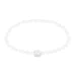Elegantes Perlenarmband mit Blumenanhänger, Schmuck für Damen.