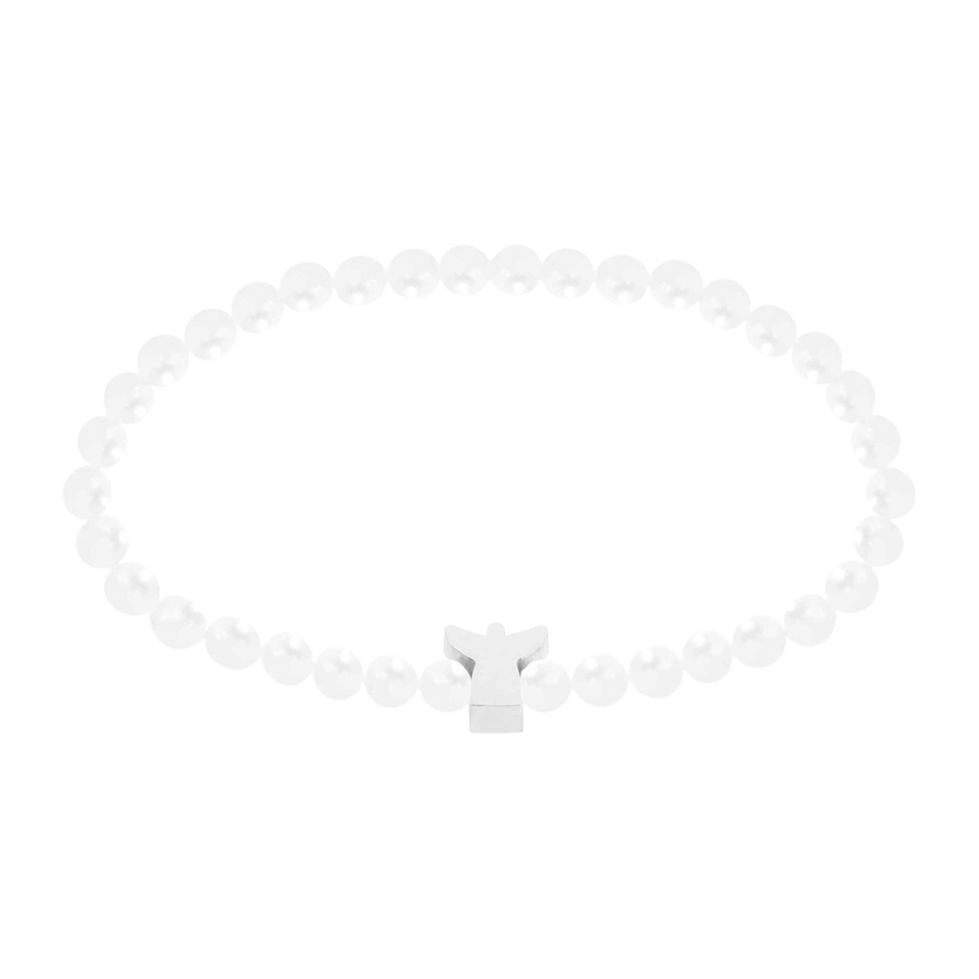 Perlenarmband mit Kreuzanhänger Schlichtes Perlenarmband mit Kreuzanhänger, elegantes Schmuckstück für jeden Anlass.