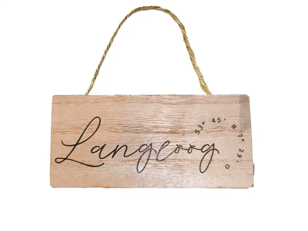 Langeoog Dekoschild Dekoschild "Langeoog - Schriftzug" für maritime Dekorationen.