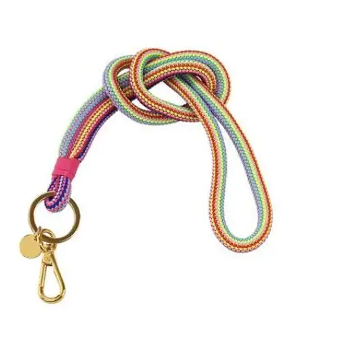 Bunte Schlüsselkette mit Seil und Karabiner, modisches Accessoire