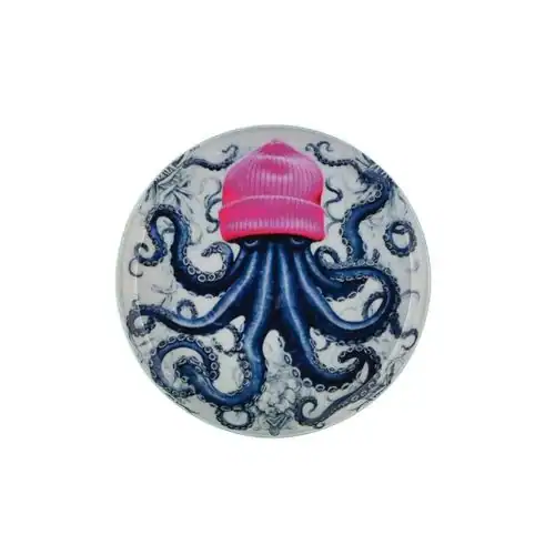 Oktopus mit pinker Mütze, Kunstdesign, Fokko 1883.