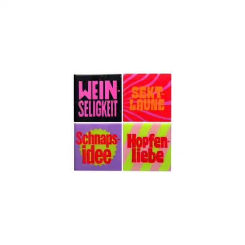Untersetzerset aus 4 mit verschiedenen Motiven