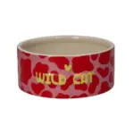 Futternapf für Katzen mit Wild Cat Design und Herzmotiv.