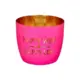Pink Keramikbecher mit goldener Innenseite und Aufschrift "Happy Wife Happy Life".