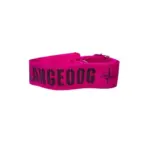 Langeroog Taschengurt in Pink mit schwarzem Schriftzug und Kompasssymbol.